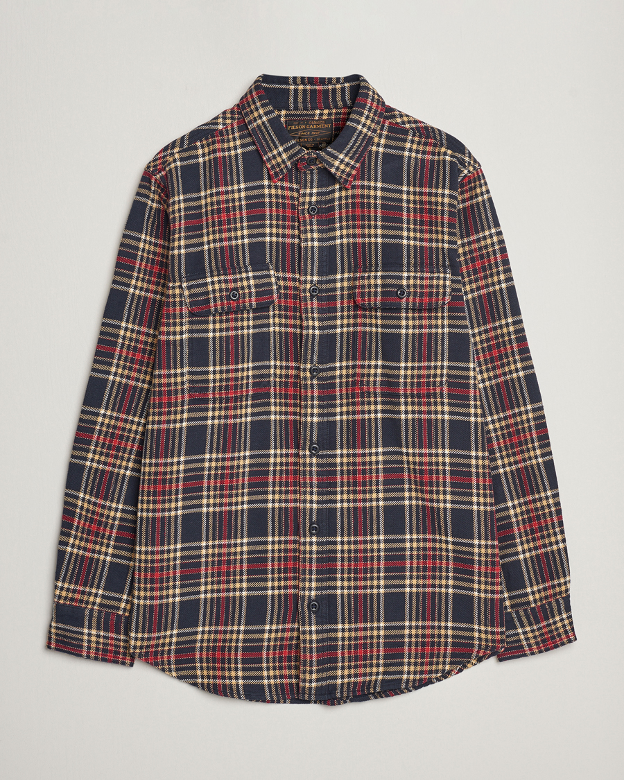 Homme | Chemises | Filson | Vintage Flannel Work Shirt Navy/Ivory Red