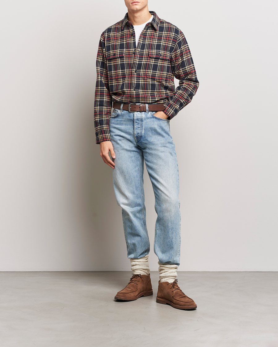 Homme | Chemises | Filson | Vintage Flannel Work Shirt Navy/Ivory Red