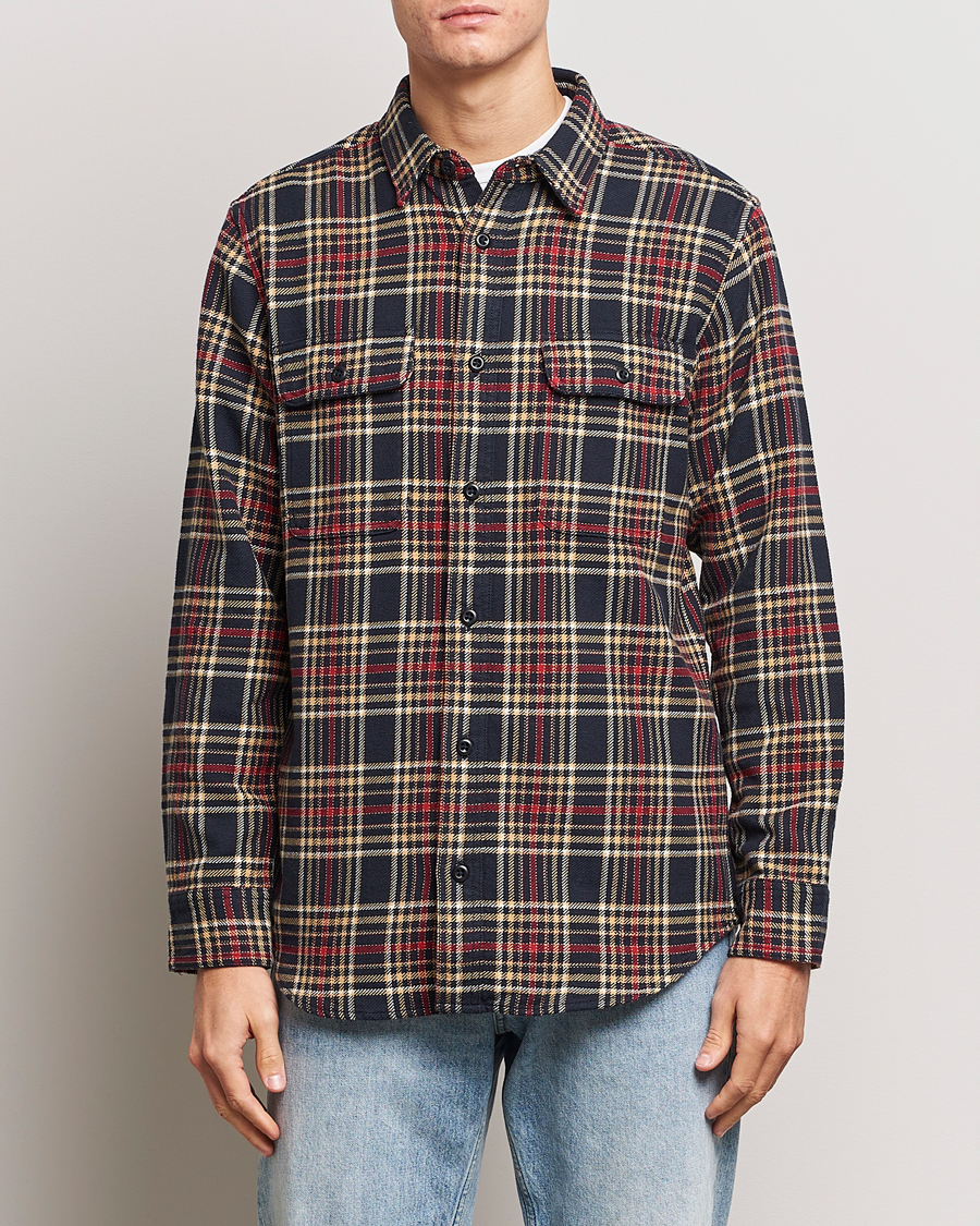 Homme | Chemises | Filson | Vintage Flannel Work Shirt Navy/Ivory Red