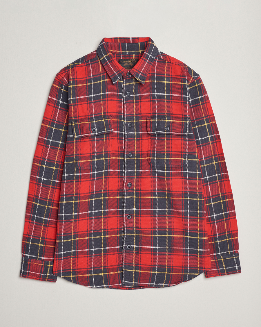 Homme | Chemises | Filson | Vintage Flannel Work Shirt Red Charcoal Plaid