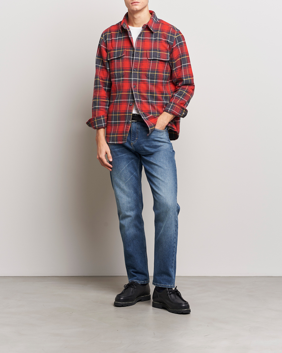 Homme | Chemises | Filson | Vintage Flannel Work Shirt Red Charcoal Plaid