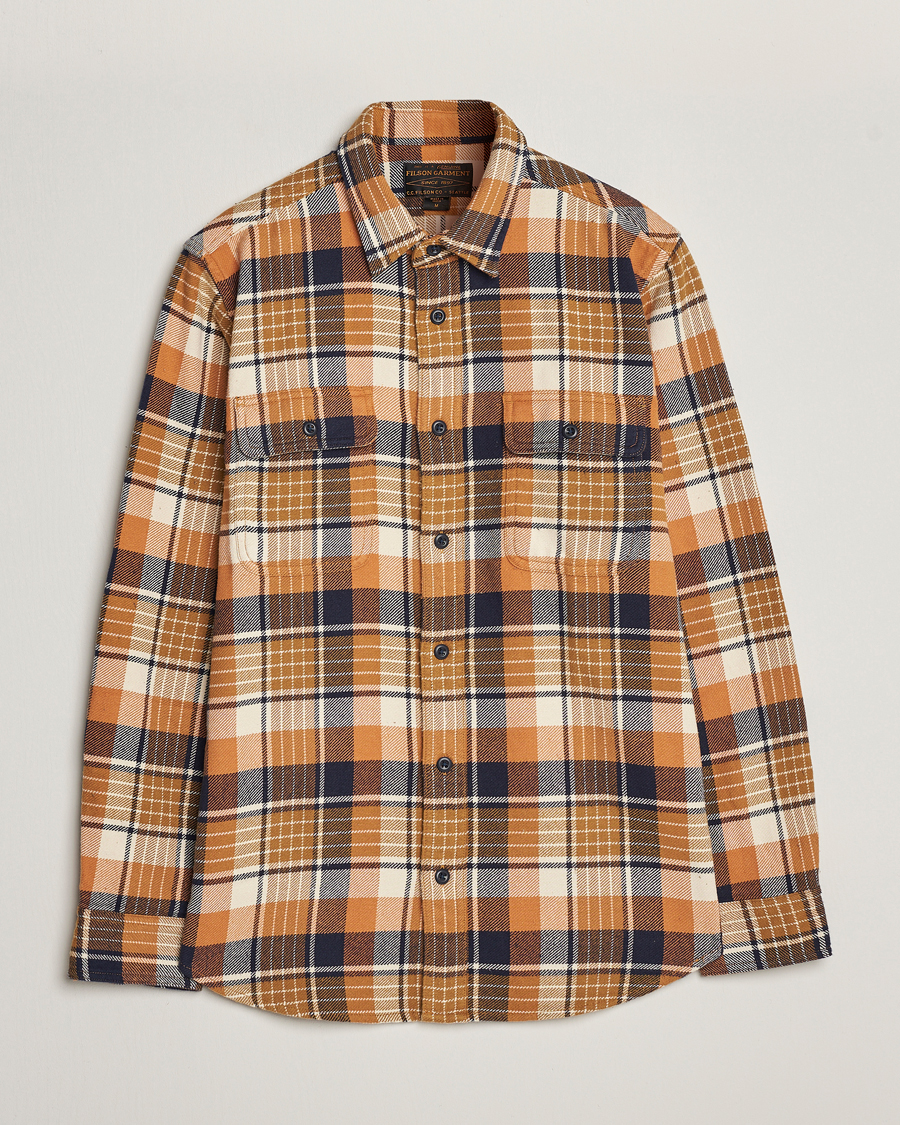 Homme | Chemises | Filson | Vintage Flannel Work Shirt Navy/Cumin Red