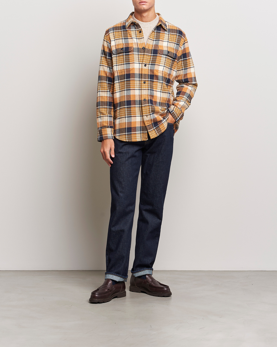 Homme | Chemises | Filson | Vintage Flannel Work Shirt Navy/Cumin Red