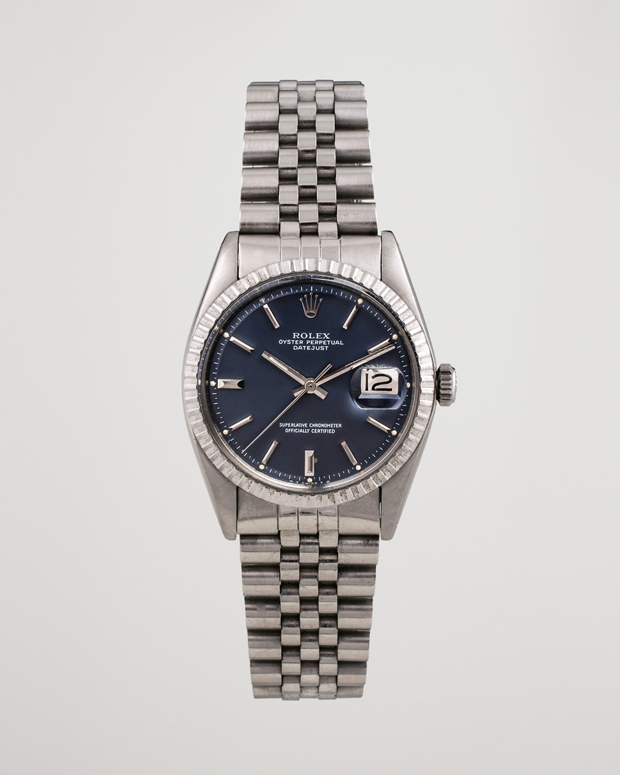 Homme | Rolex Pre-Owned Datejust 1603 Oystert Perpetual Steel Blue Steel Blue | Rolex Pre-Owned | Datejust 1603 Oystert Perpetual Steel Blue Steel Blue