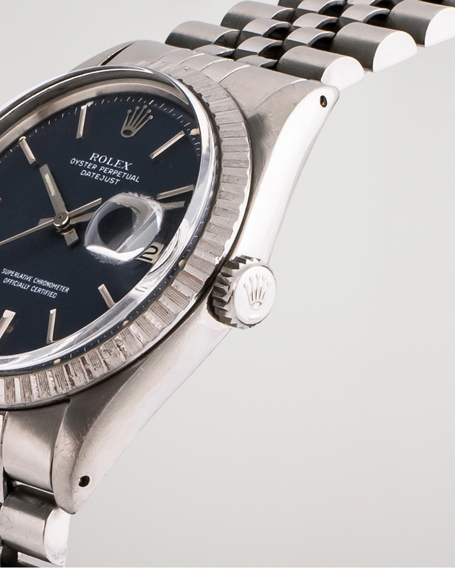 Homme | Rolex Pre-Owned Datejust 1603 Oystert Perpetual Steel Blue Steel Blue | Rolex Pre-Owned | Datejust 1603 Oystert Perpetual Steel Blue Steel Blue