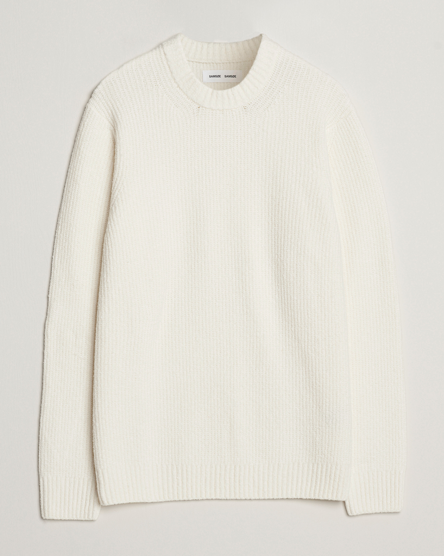 Homme | Pulls Et Tricots | Samsøe Samsøe | Alts Heavy Knitted Crew Neck Clear Cream