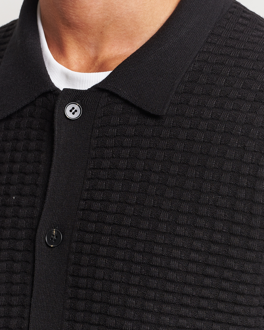 Homme | Pulls Et Tricots | Samsøe Samsøe | Samsøe & Samsøe Jules Waffle Knitted Cardigan Black