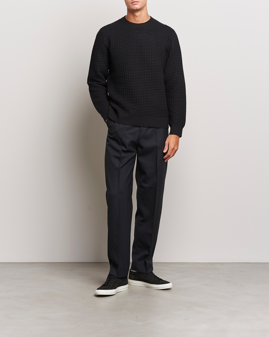 Homme | Pulls Et Tricots | Samsøe Samsøe | Samsøe & Samsøe Jules Waffle Knitted Crew Neck Black