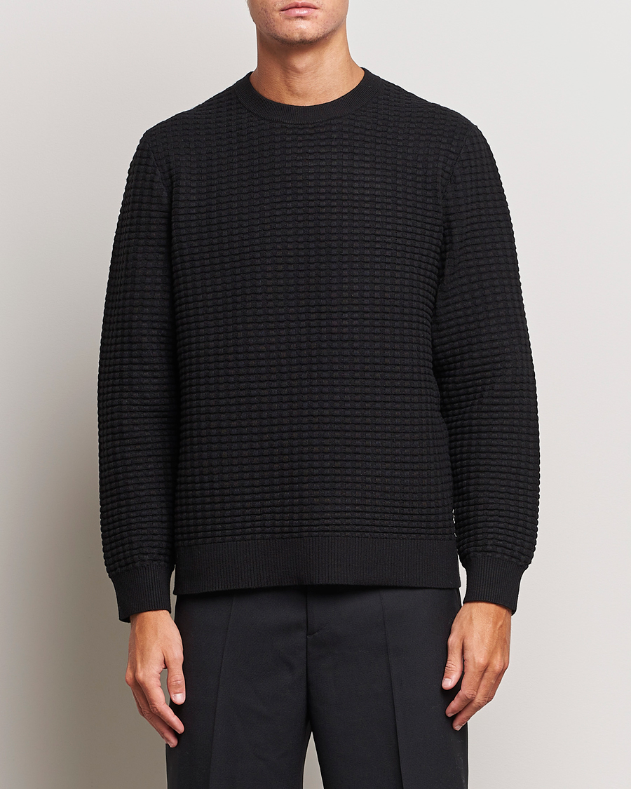 Homme | Pulls Et Tricots | Samsøe Samsøe | Samsøe & Samsøe Jules Waffle Knitted Crew Neck Black