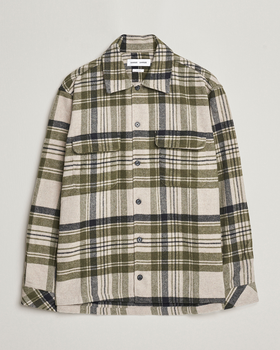 Homme | Chemises | Samsøe Samsøe | Samsøe & Samsøe Castor Checked Overshirt Sphagnum Multi