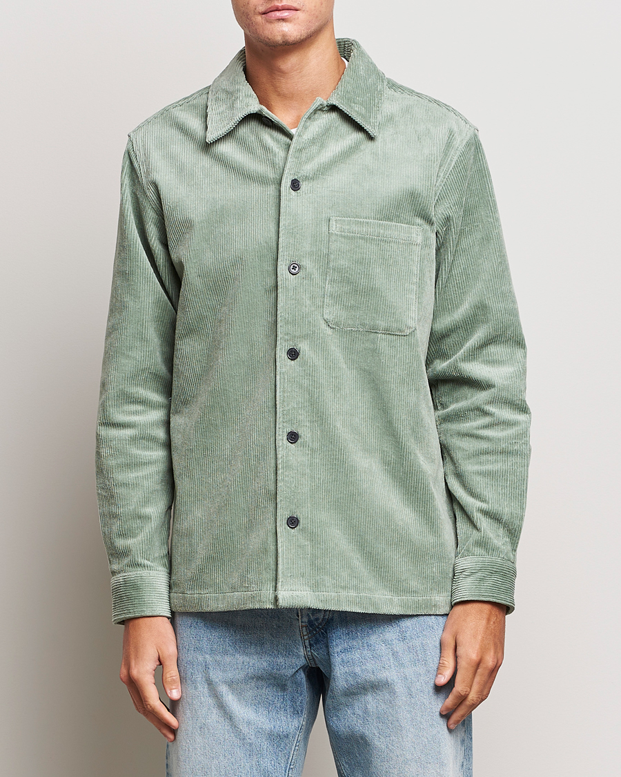 Homme | Chemises | Samsøe Samsøe | Samsøe & Samsøe Damon Corduroy Overshirt Iceberg Green