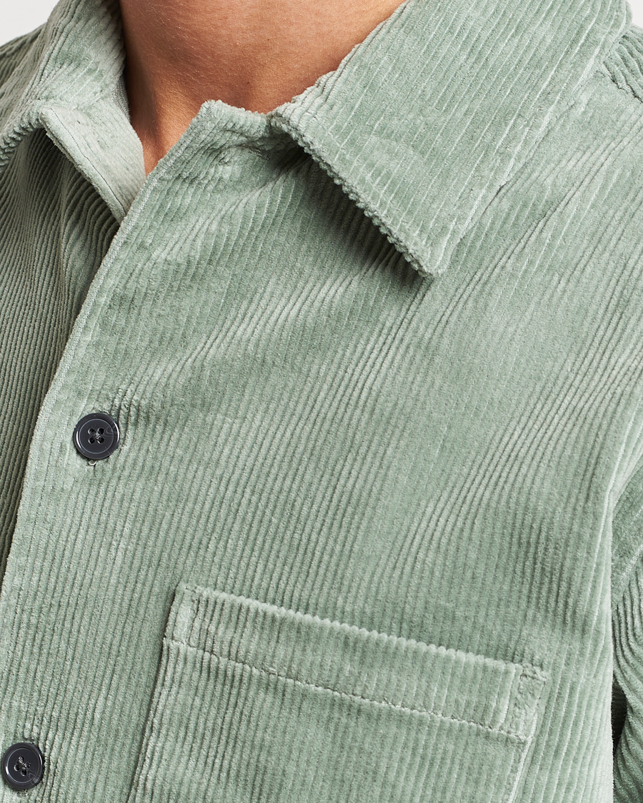 Homme | Chemises | Samsøe Samsøe | Samsøe & Samsøe Damon Corduroy Overshirt Iceberg Green
