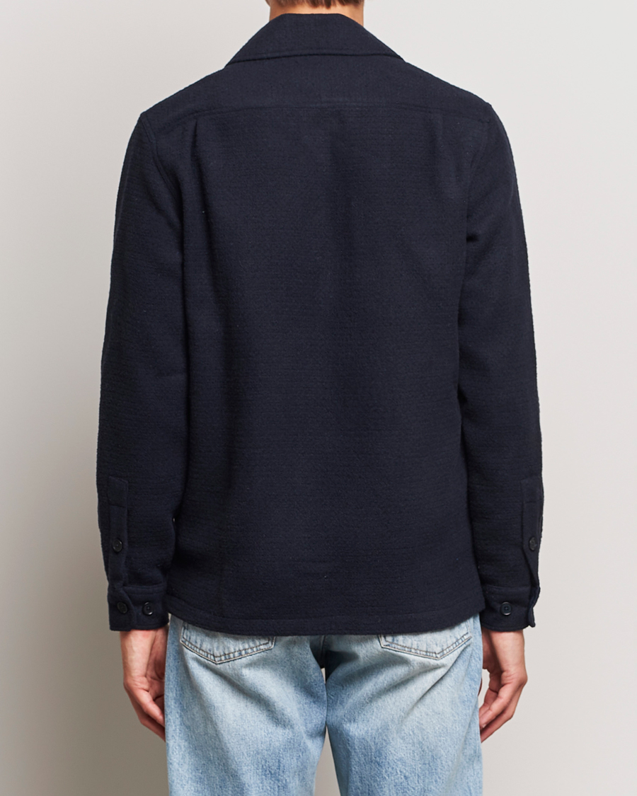 Homme | Chemises | Samsøe Samsøe | Samsøe & Samsøe Taka Waffle Knitted Overshirt Salute Navy