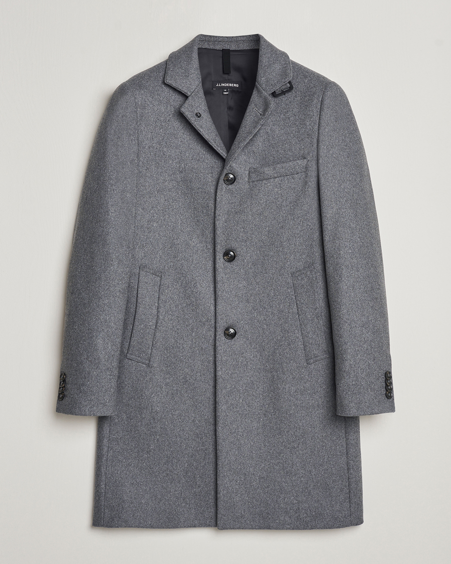 Homme | Manteaux Et Vestes | J.Lindeberg | Holger Melton Coat Mid Grey Mel