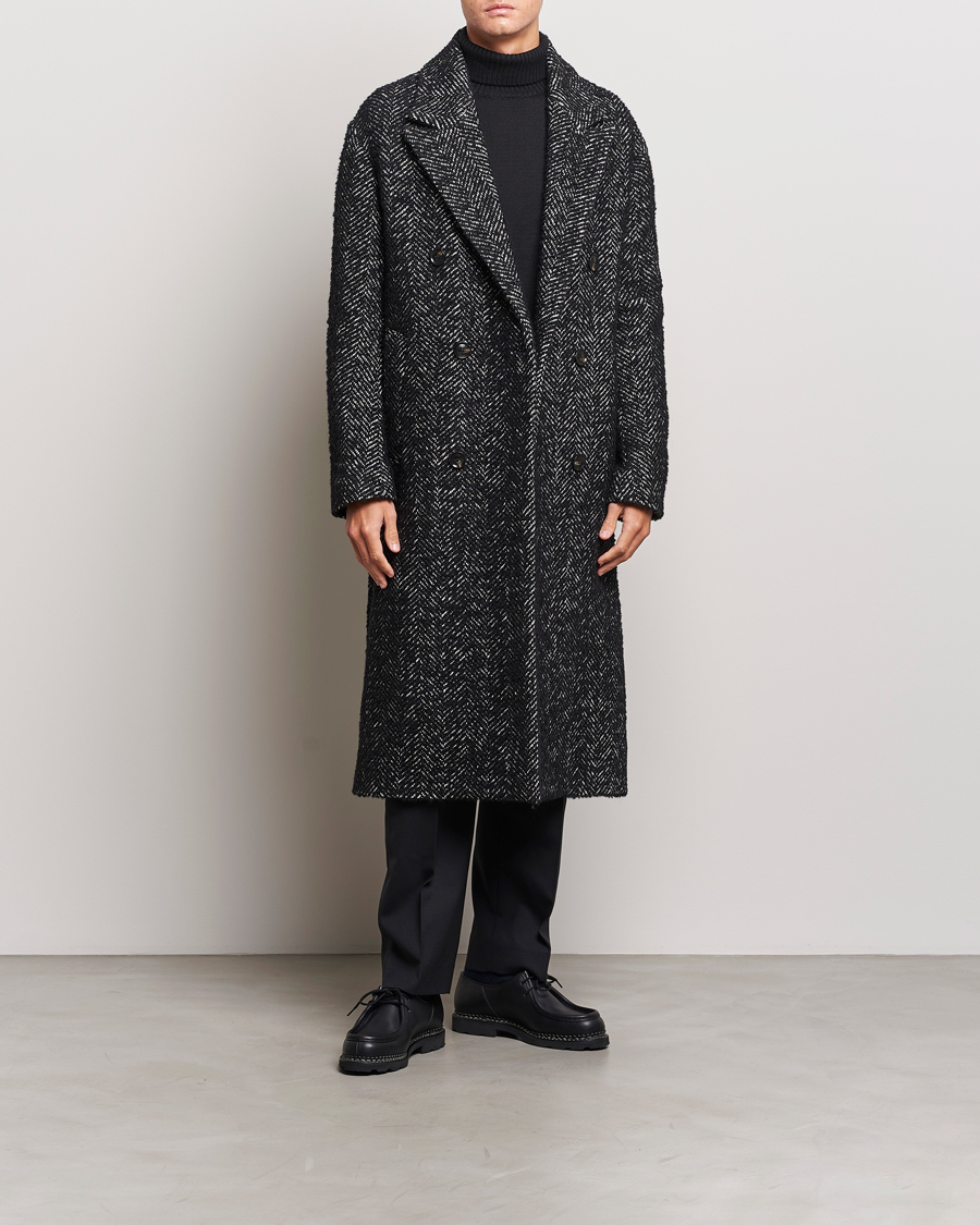 Homme | Manteaux Et Vestes | J.Lindeberg | Willy Herringbone Oversize Coat Black Melange