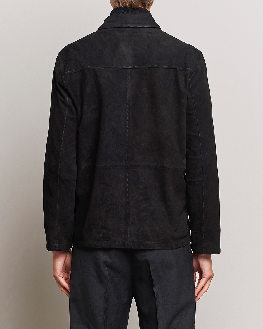 Homme | Manteaux Et Vestes | J.Lindeberg | Jonah Suede Zip Overshirt Black