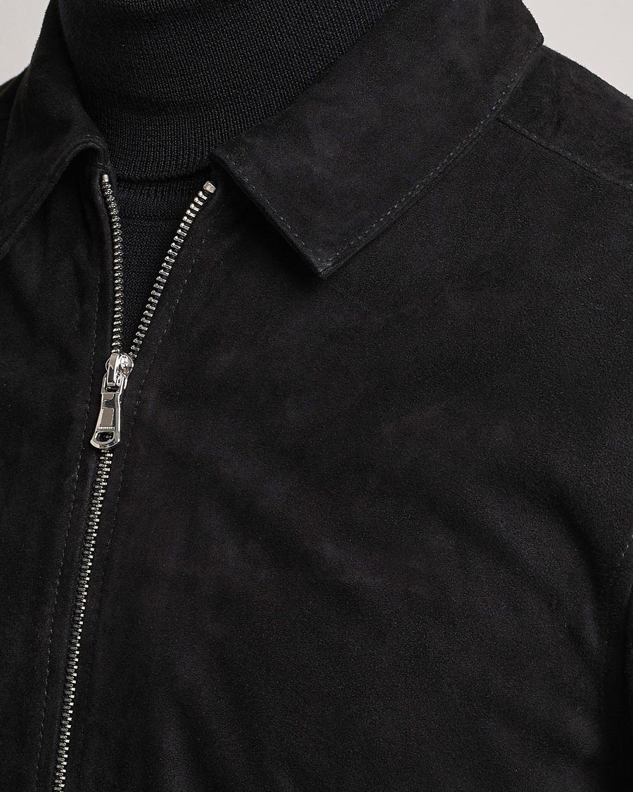 Homme | Manteaux Et Vestes | J.Lindeberg | Jonah Suede Zip Overshirt Black