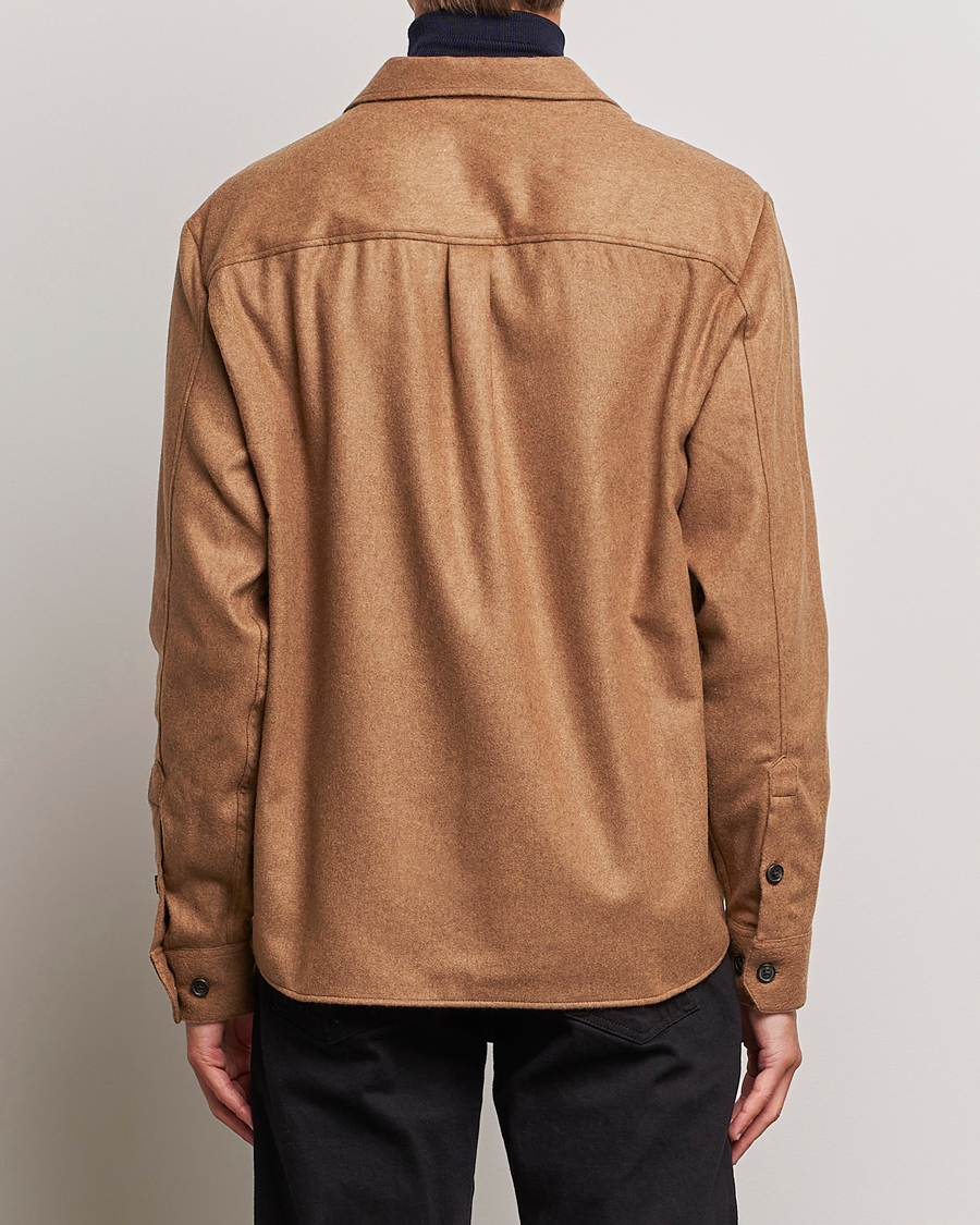 Homme | Chemises | J.Lindeberg | Flat Wool Overshirt Chipmunk