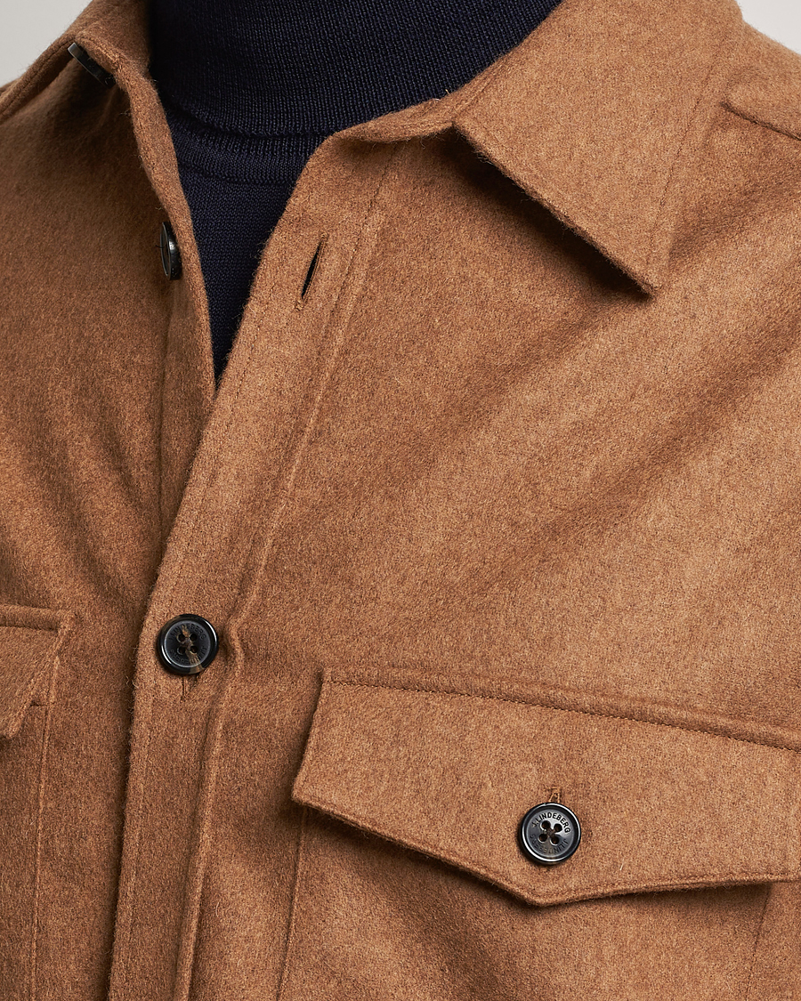 Homme | Chemises | J.Lindeberg | Flat Wool Overshirt Chipmunk