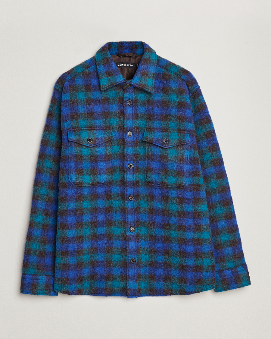 Homme | Manteaux Et Vestes | J.Lindeberg | Carter Check Wool Mix Overshirt Surf The Web