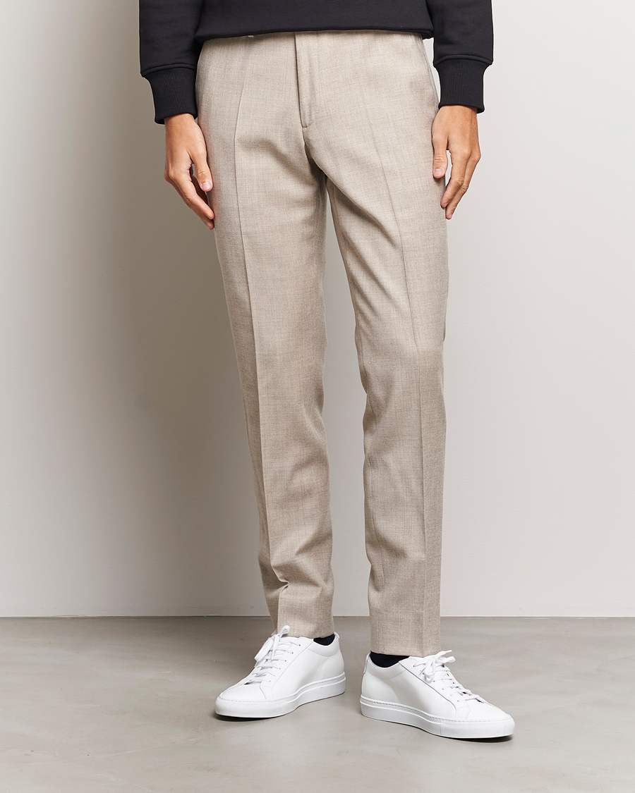 Homme | Pantalons | J.Lindeberg | Grant Stretch Flannel Trousers Oyster Grey