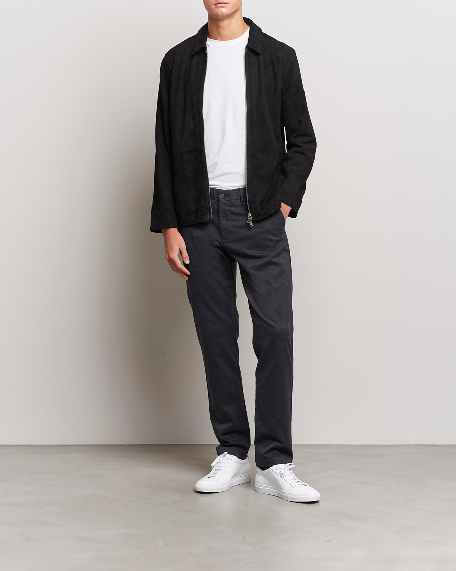 Homme | Pantalons | J.Lindeberg | Chaze Flannel Twill Pants Dark Grey