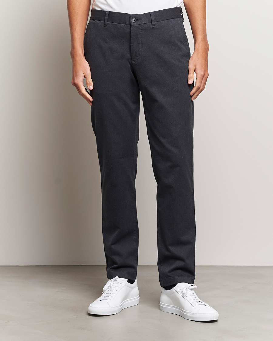 Homme | Pantalons | J.Lindeberg | Chaze Flannel Twill Pants Dark Grey