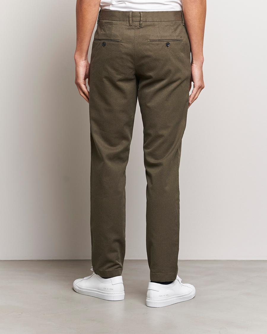 Homme | Pantalons | J.Lindeberg | Chaze Flannel Twill Pants Forest Green