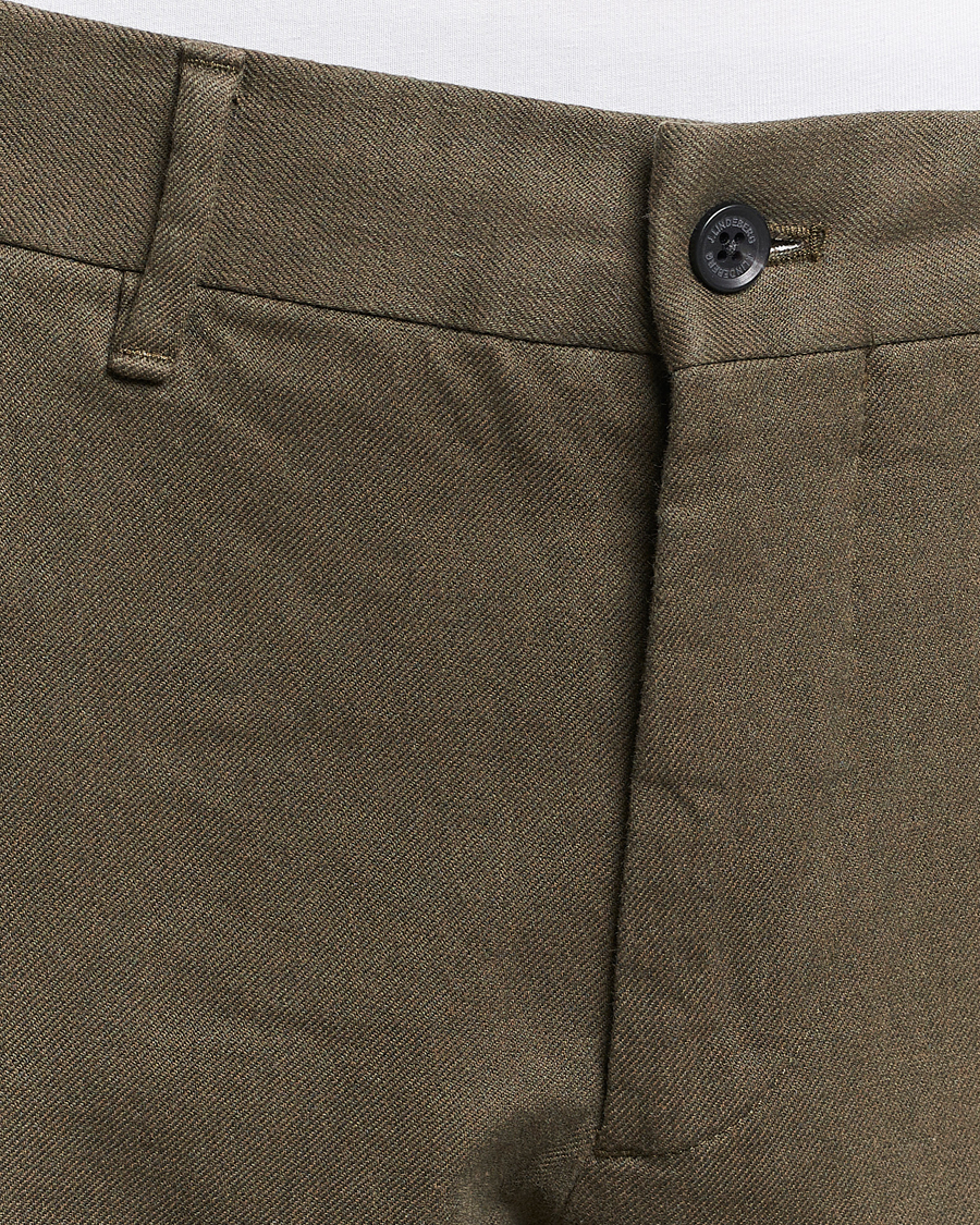 Homme | Pantalons | J.Lindeberg | Chaze Flannel Twill Pants Forest Green