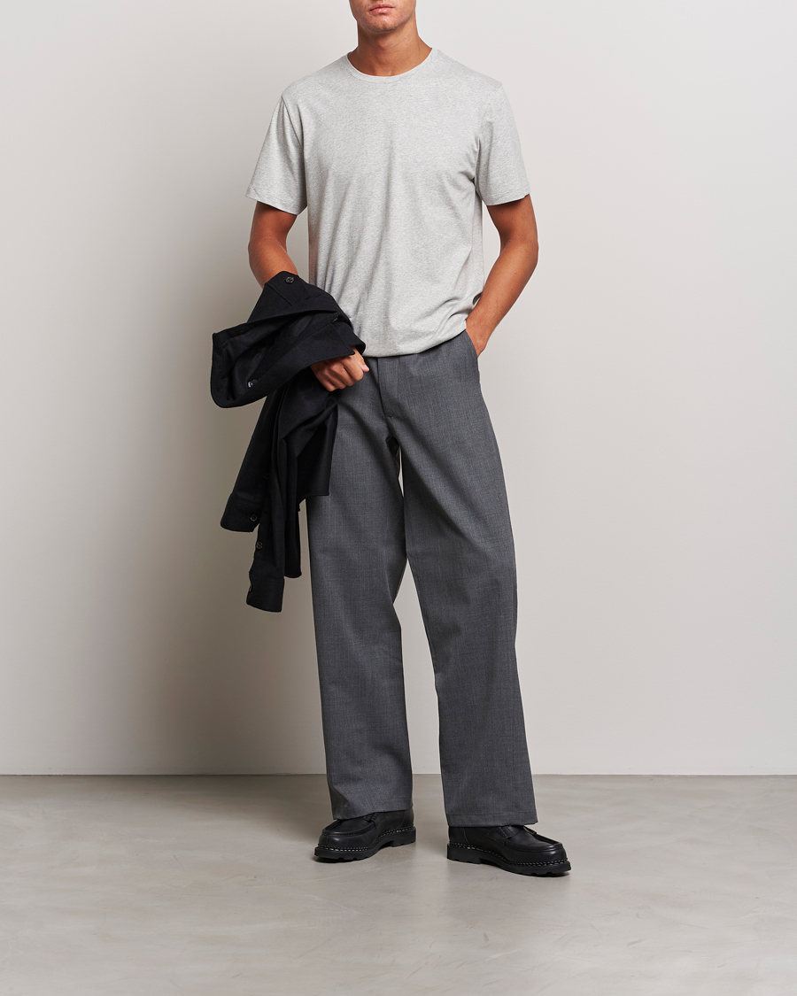 Homme | T-shirts | J.Lindeberg | Sid Cotton Crew Neck Tee Light Grey Mel