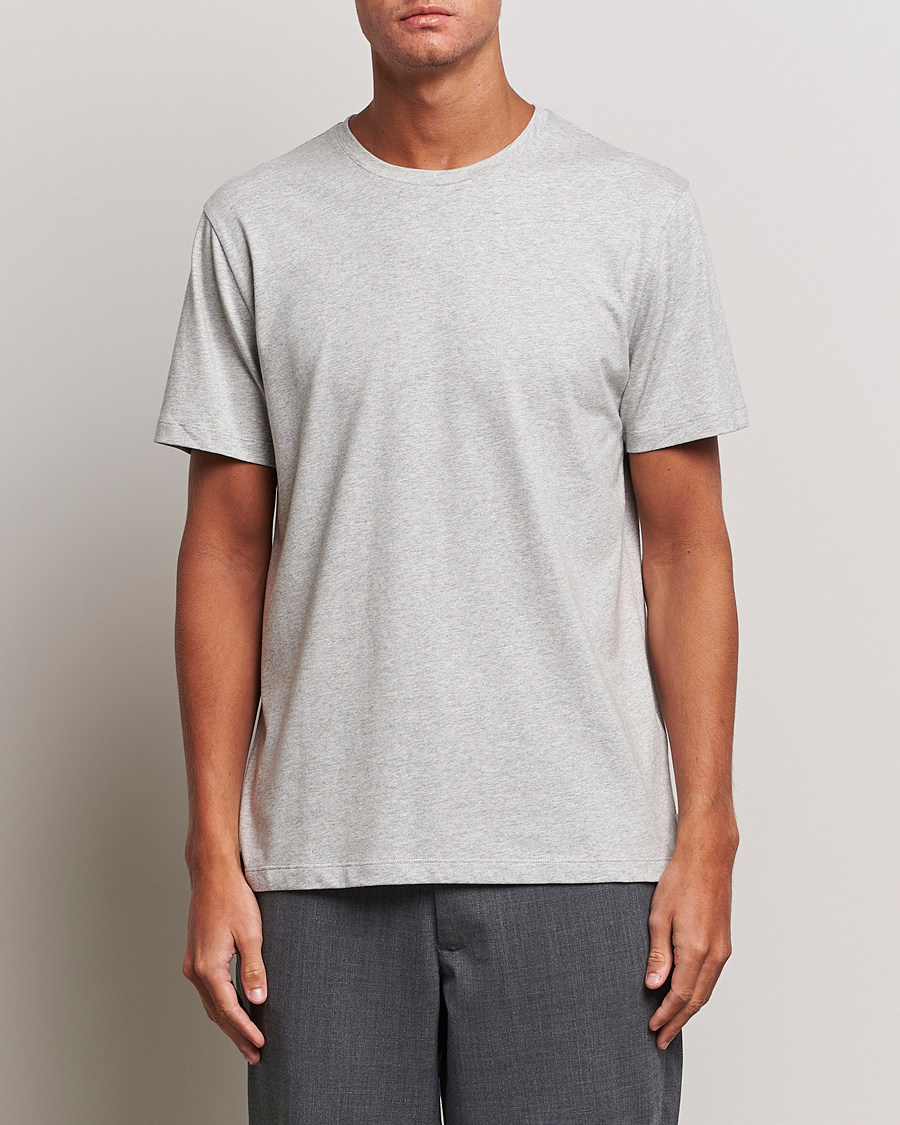 Homme | T-shirts | J.Lindeberg | Sid Cotton Crew Neck Tee Light Grey Mel