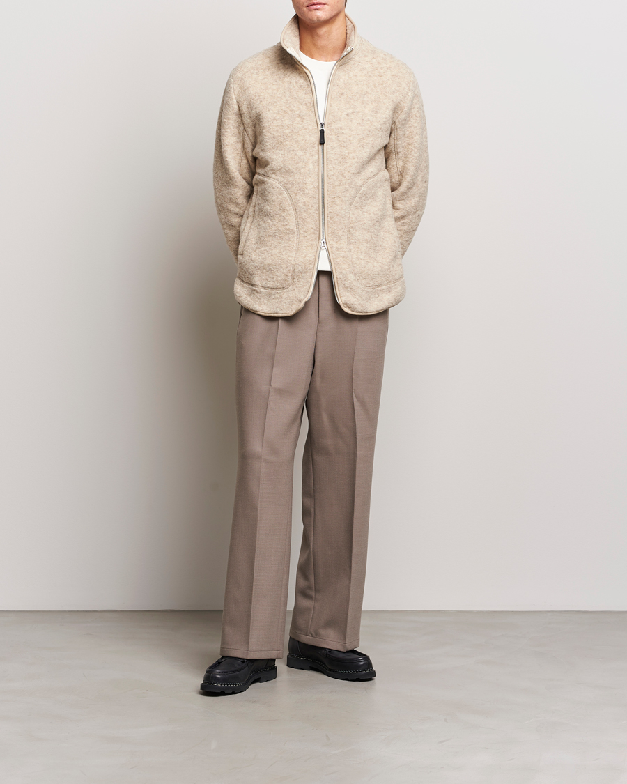Homme | Pulls Et Tricots | J.Lindeberg | Dustin Wool Fleece Jacket Oyster Grey