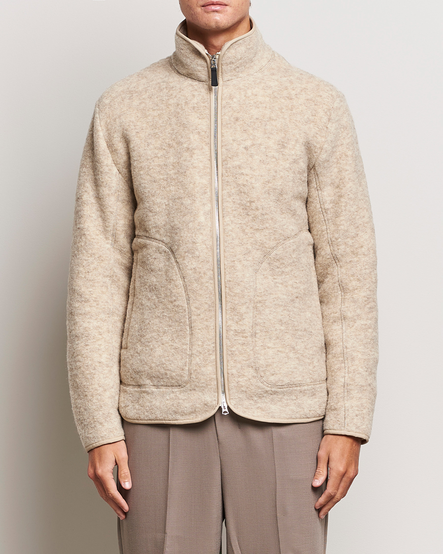 Homme | Pulls Et Tricots | J.Lindeberg | Dustin Wool Fleece Jacket Oyster Grey