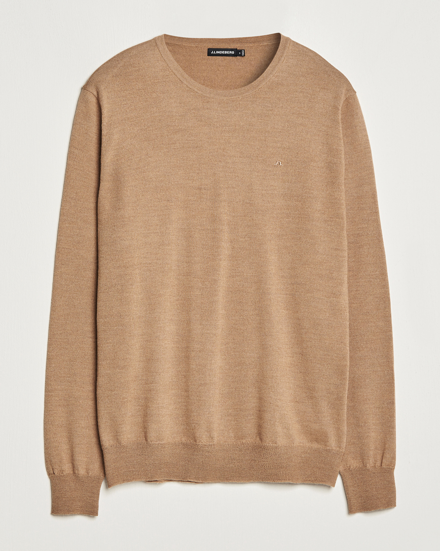 Homme | Pulls Et Tricots | J.Lindeberg | Lyle True Merino Crew Neck Pullover Chipmunk Melange