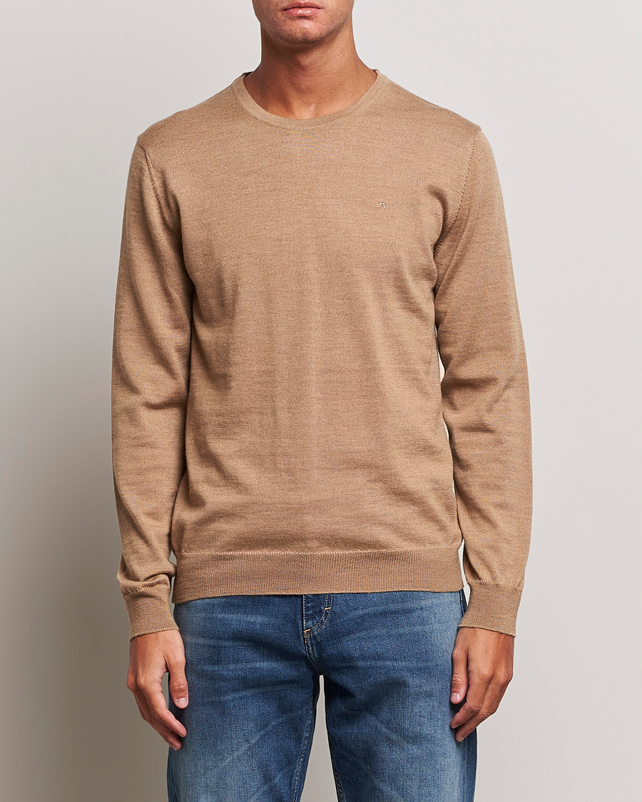 Homme | Pulls Et Tricots | J.Lindeberg | Lyle True Merino Crew Neck Pullover Chipmunk Melange