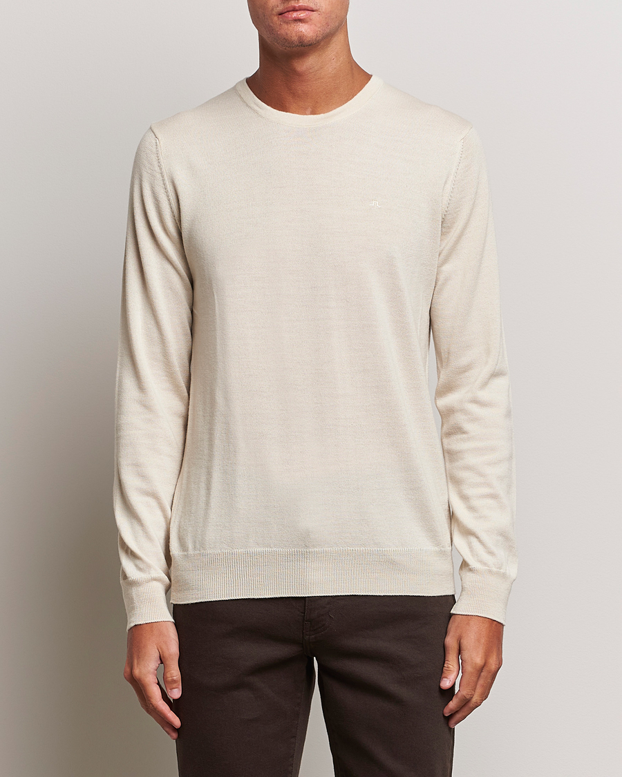 Homme | Pulls Et Tricots | J.Lindeberg | Lyle True Merino Crew Neck Pullover Oyster Grey