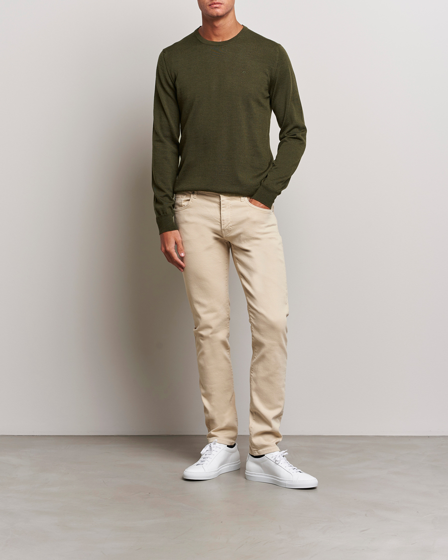 Homme | Pulls Et Tricots | J.Lindeberg | Lyle True Merino Crew Neck Pullover Forest Green