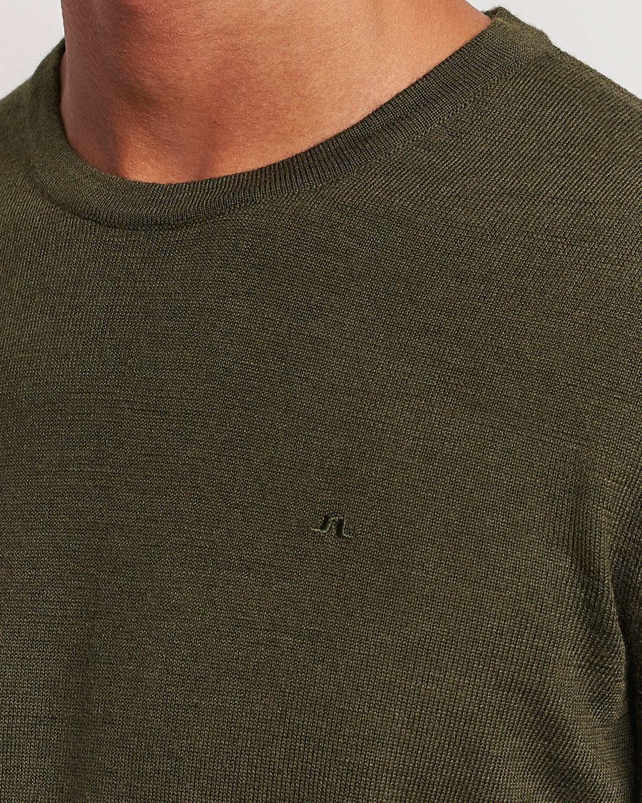 Homme | Pulls Et Tricots | J.Lindeberg | Lyle True Merino Crew Neck Pullover Forest Green