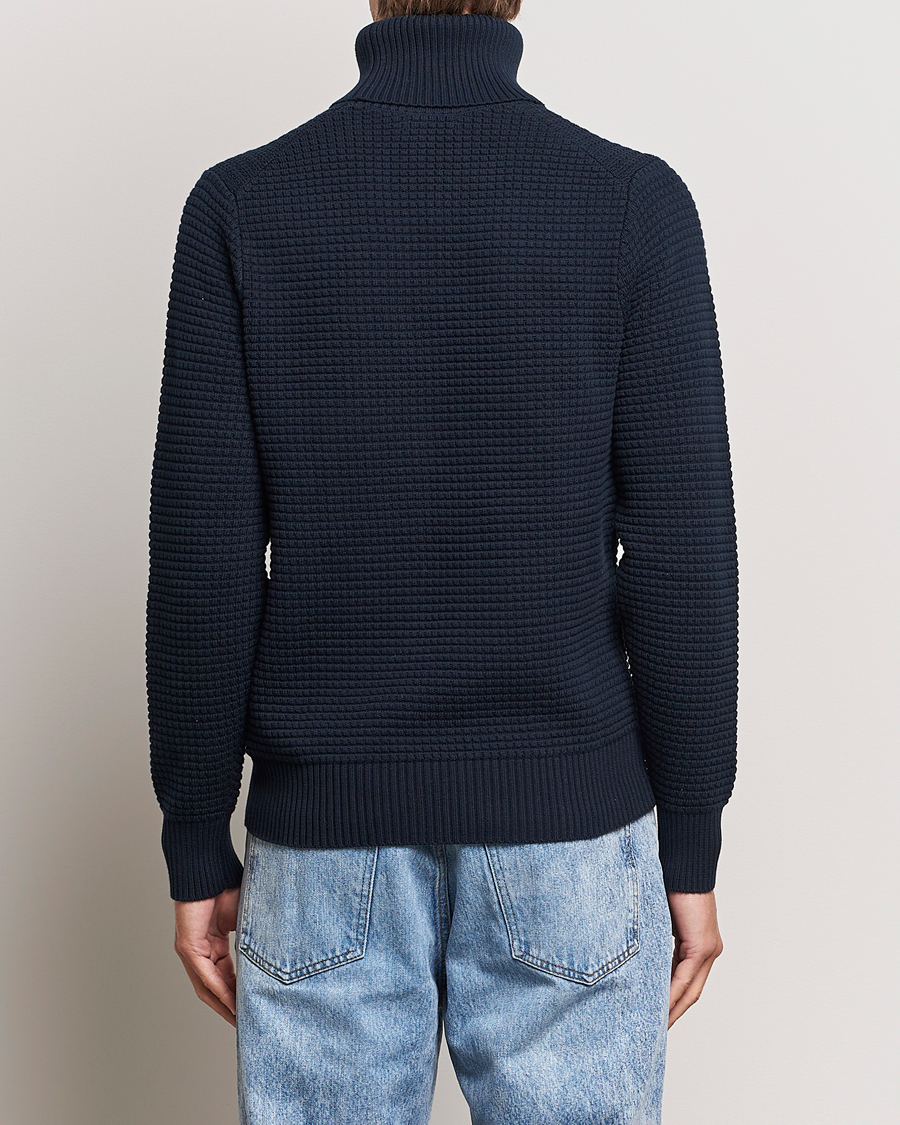 Homme | Pulls Et Tricots | J.Lindeberg | Olivero Cotton Turtle Sweater Navy