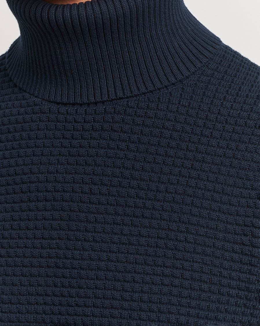 Homme | Pulls Et Tricots | J.Lindeberg | Olivero Cotton Turtle Sweater Navy