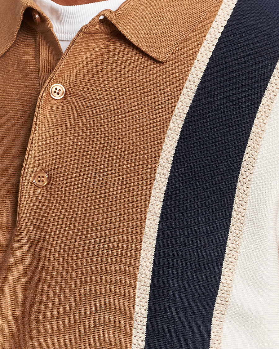 Homme | Pulls Et Tricots | J.Lindeberg | Heden Striped Knitted Polo Chipmunk