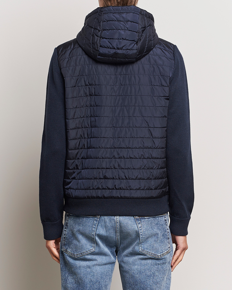 Homme | Pulls Et Tricots | J.Lindeberg | Pierre Knitted Hybrid Full Zip Hood Navy