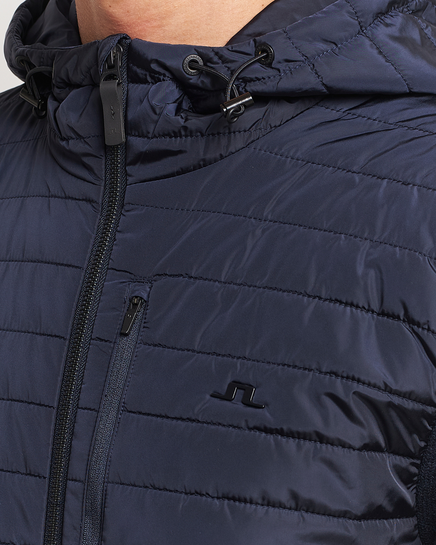Homme | Pulls Et Tricots | J.Lindeberg | Pierre Knitted Hybrid Full Zip Hood Navy