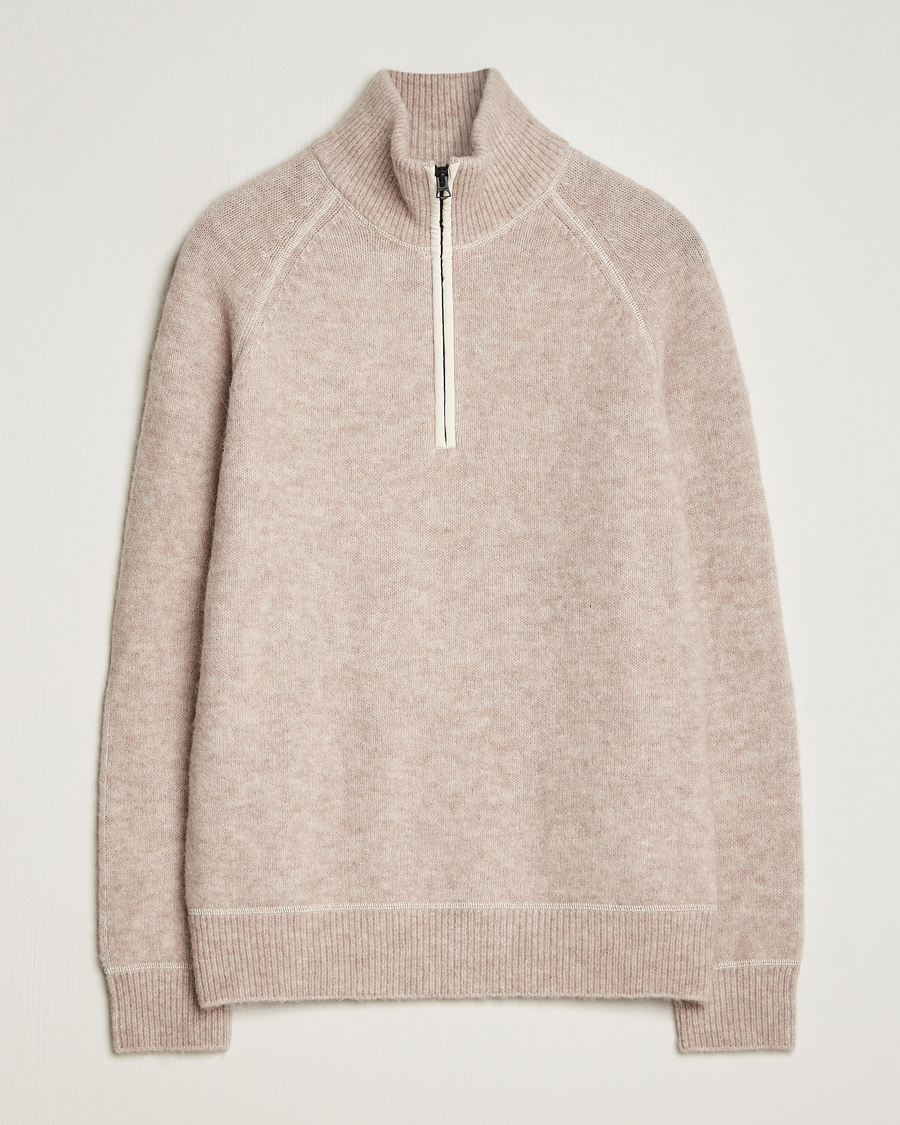 Homme | Pulls Et Tricots | J.Lindeberg | Wilton Half Zip Sweater Oyster Grey