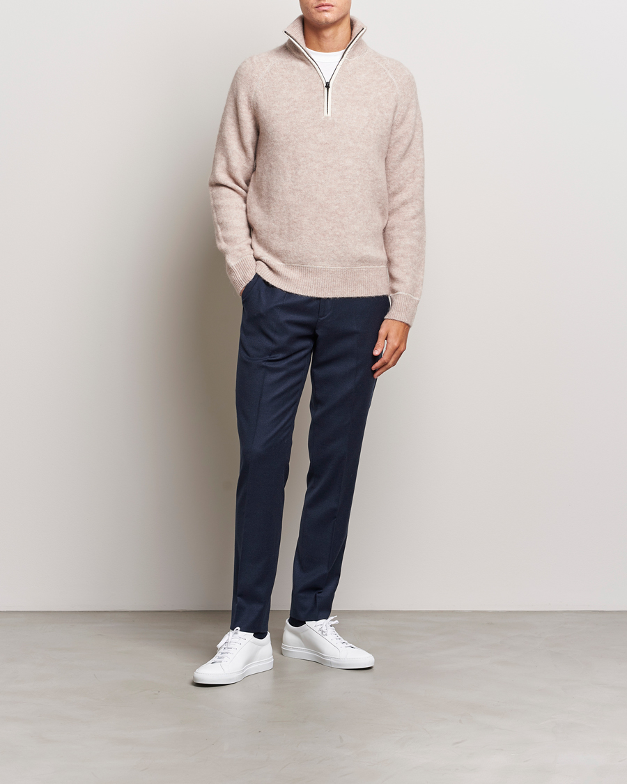 Homme | Pulls Et Tricots | J.Lindeberg | Wilton Half Zip Sweater Oyster Grey