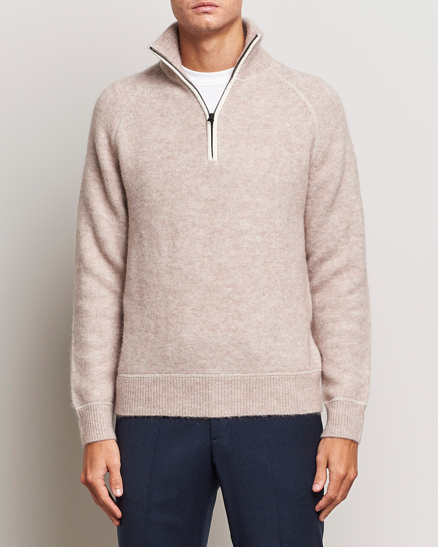 Homme | Pulls Et Tricots | J.Lindeberg | Wilton Half Zip Sweater Oyster Grey