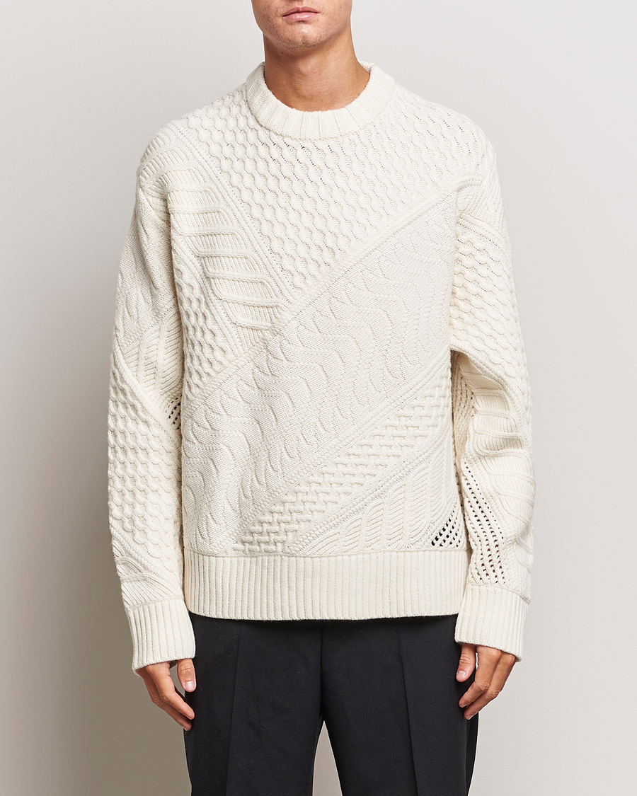 Homme | Pulls Et Tricots | J.Lindeberg | Savio Cable Knit Mock Neck Cloud White