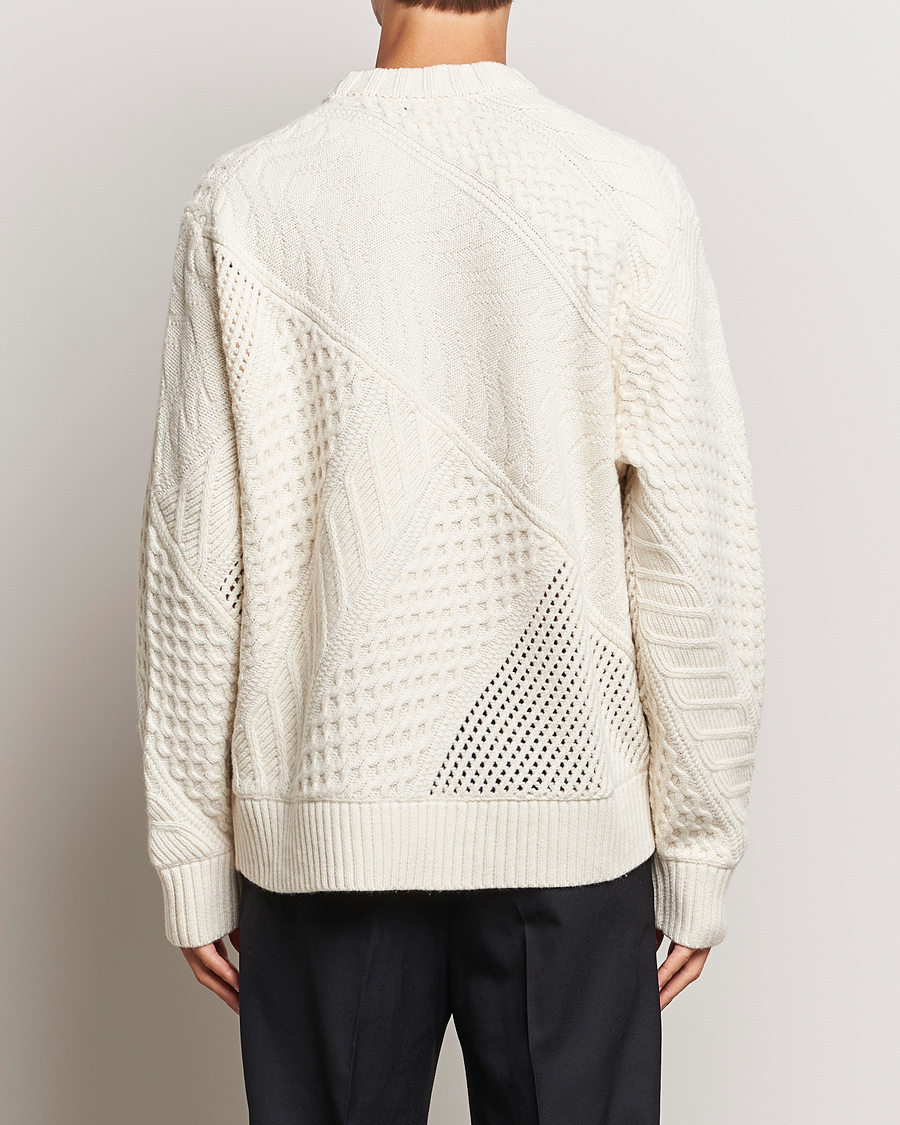 Homme | Pulls Et Tricots | J.Lindeberg | Savio Cable Knit Mock Neck Cloud White