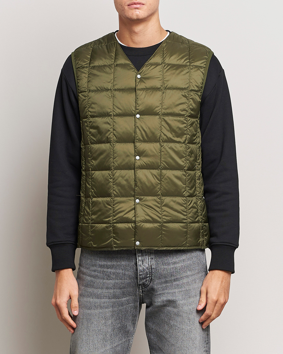 Homme | Manteaux Et Vestes | TAION | V-Neck Lightweight Down Vest Dark Olive