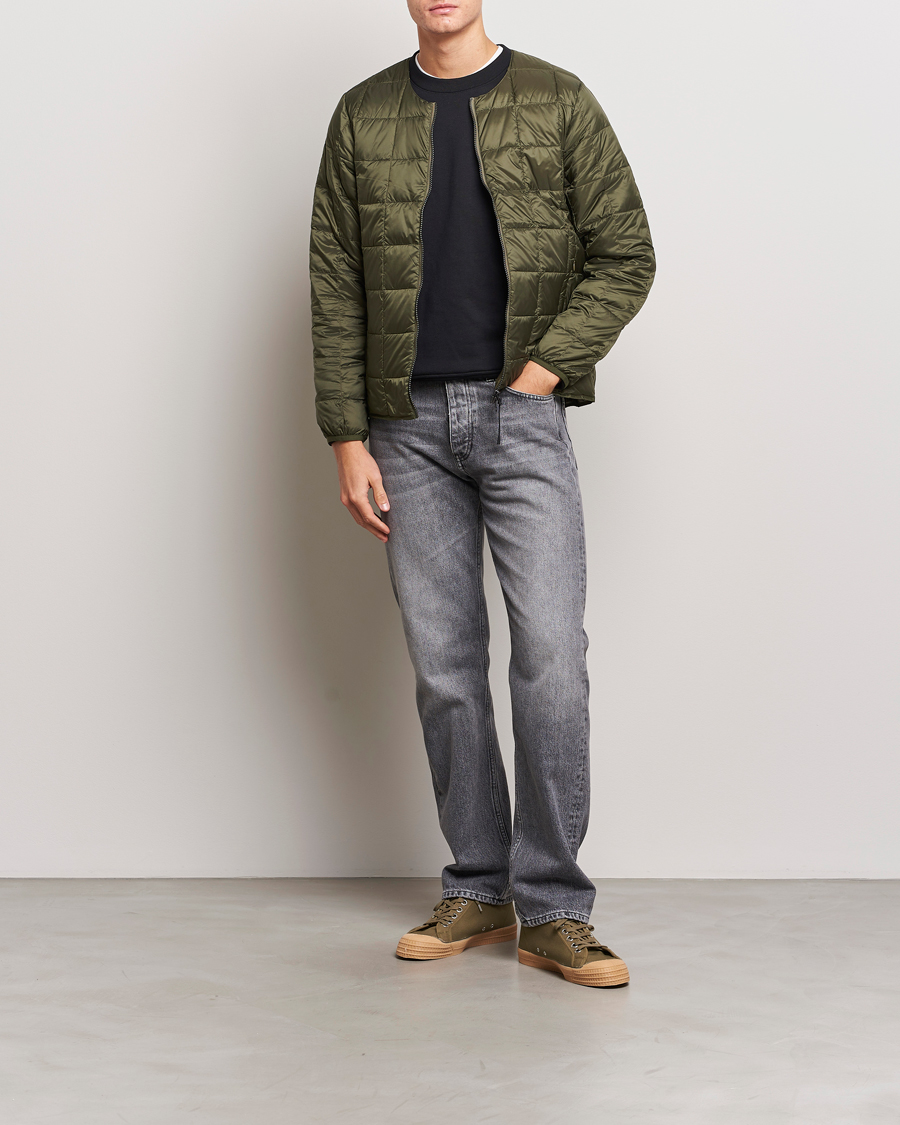 Homme | Manteaux Et Vestes | TAION | Crew Neck W-Zip Down Jacket Dark Olive